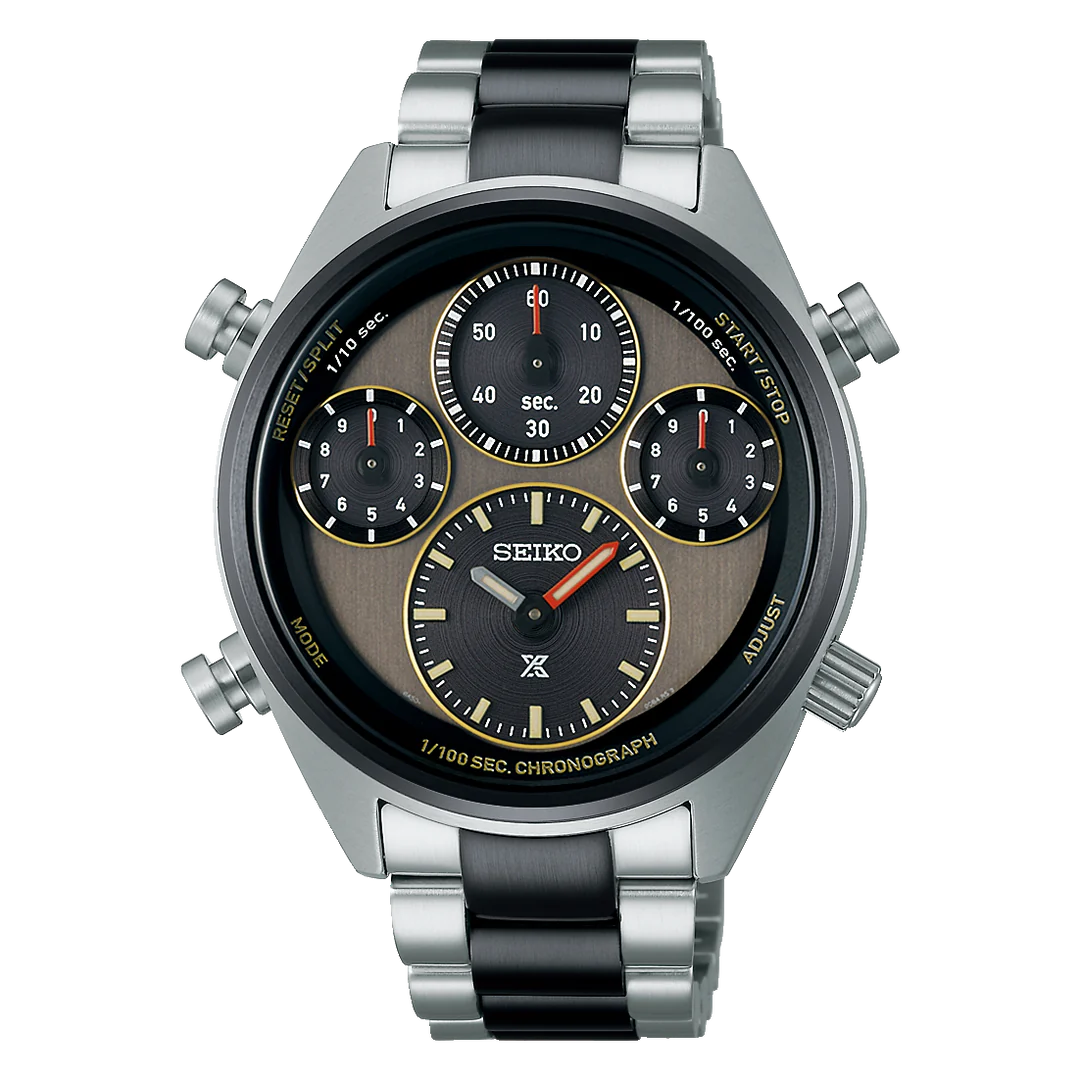 SEIKO PROSPEX SOLAR SPEEDTIMER 'KHAKI STRIPE' ONE HUNDREDTH CHRONOGRAPH LIMITED EDITION SFJ005 SFJ005P1
