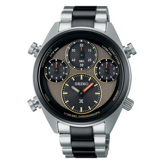 SEIKO PROSPEX SOLAR SPEEDTIMER 'KHAKI STRIPE' ONE HUNDREDTH CHRONOGRAPH LIMITED EDITION SFJ005 SFJ005P1