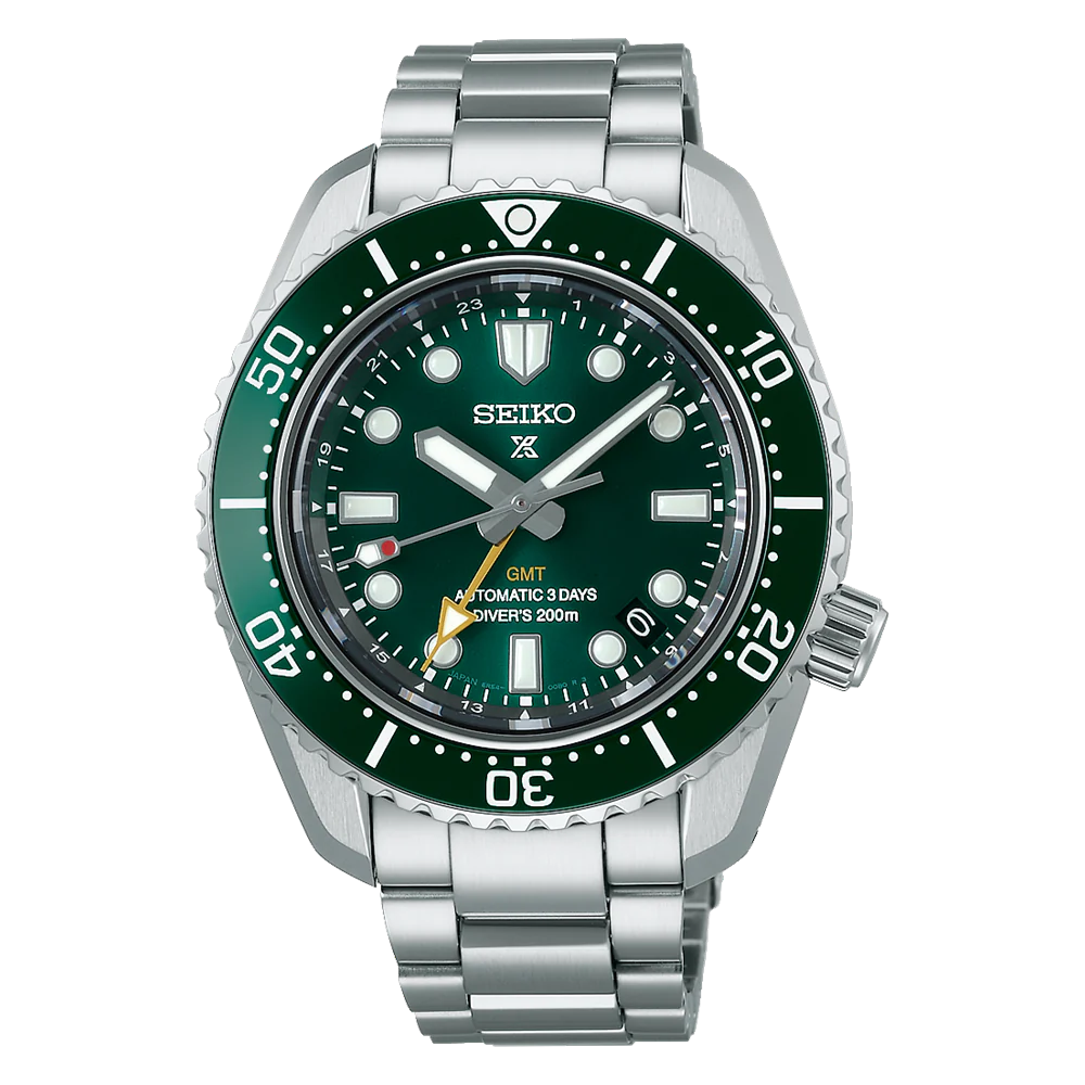 SEIKO PROSPEX AUTOMATIC MARINE MASTER GMT 200M MARINE GREEN SPB381 S 3D Watch Shop