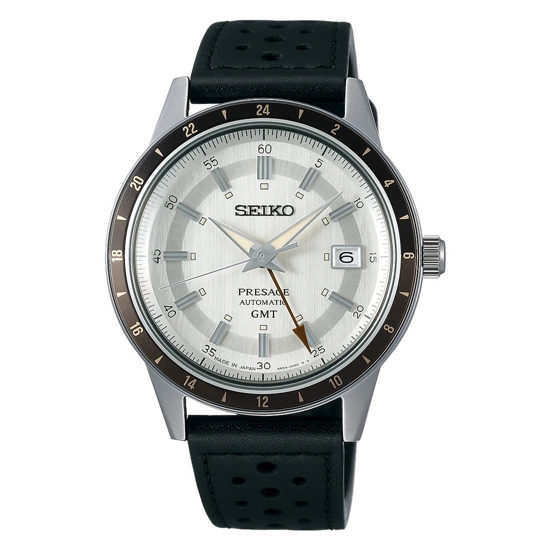 SEIKO PRESAGE AUTOMATIC STYLE 60'S 'STONE' ROAD TRIP GMT SSK011 SSK011J1