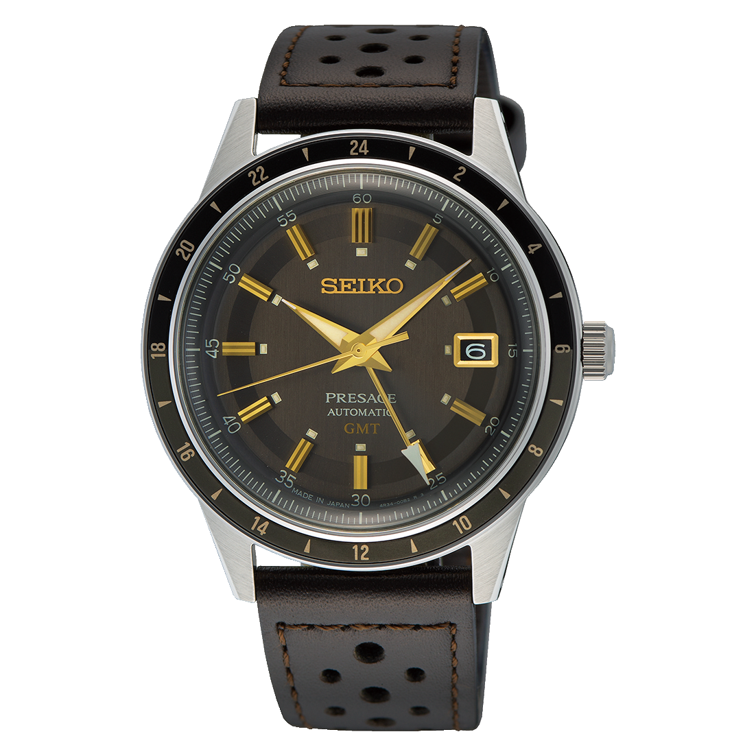 SEIKO PRESAGE AUTOMATIC STYLE 60'S 'FUME' ROAD TRIP GMT SSK013 SSK013J1