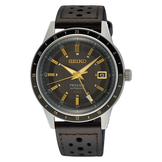 SEIKO PRESAGE AUTOMATIC STYLE 60'S 'FUME' ROAD TRIP GMT SSK013 SSK013J1