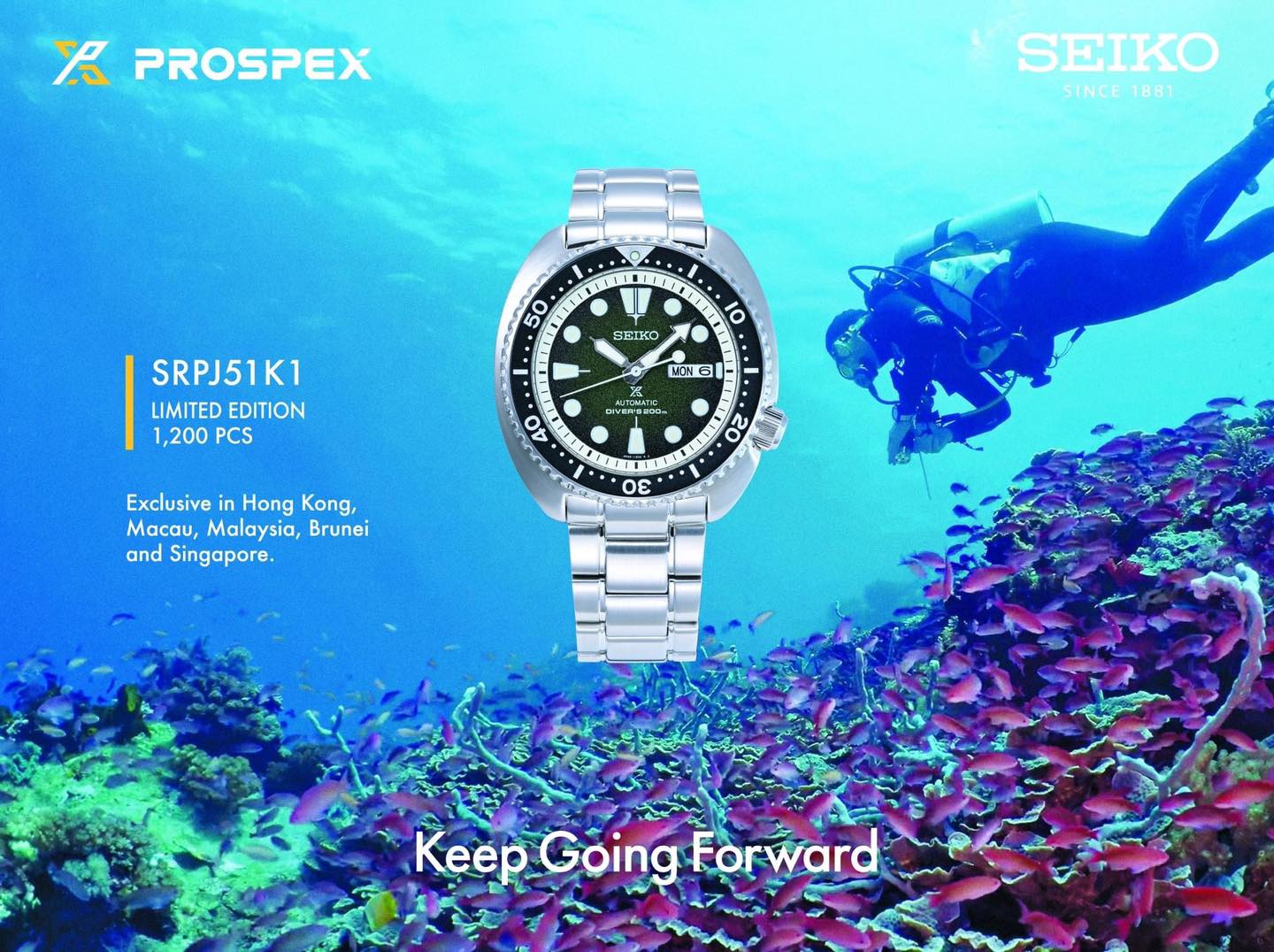 SEIKO PROSPEX AUTOMATIC TURTLE 'GREEN SEA URCHIN' ASIA EXCLUSIVE LIMITED EDITION SRPJ51 SRPJ51K1