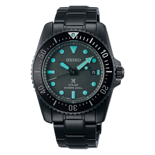 SEIKO PROSPEX SOLAR SCUBA BLACK SERIES NIGHT VISION LIMITED EDITION SNE587 SNE587P1