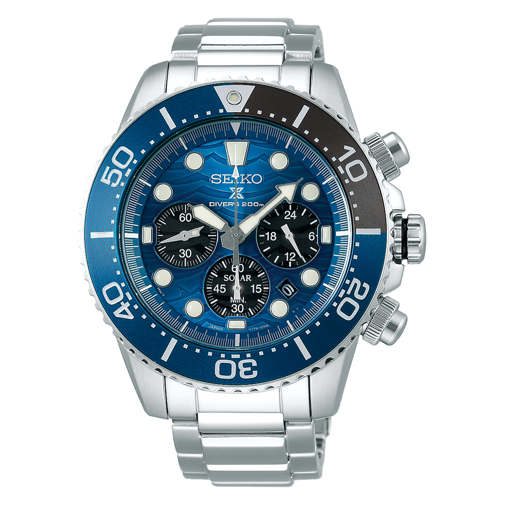 SEIKO PROSPEX SOLAR SAVE THE OCEAN CHRONOGRAPH SSC741 SSC741P1
