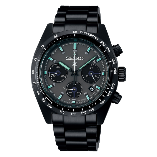 SEIKO PROSPEX SOLAR BLACK SERIES NIGHT SPEEDTIMER CHRONOGRAPH SSC917 SSC917P1