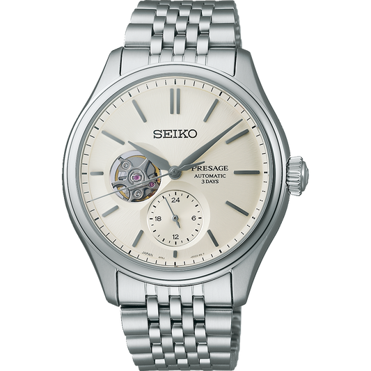 SEIKO PRESAGE AUTOMATIC CLASSIC SERIES 'SHIRO-IRO' OPEN HEART SPB469 SPB469J1