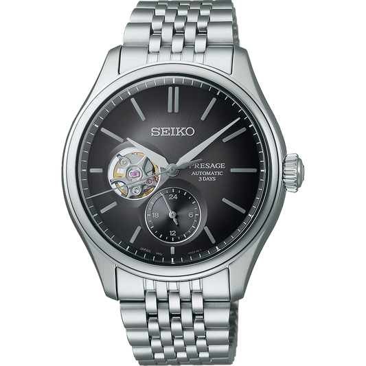 SEIKO PRESAGE AUTOMATIC CLASSIC SERIES 'SUMI-IRO' OPEN HEART SPB471 SPB471J1