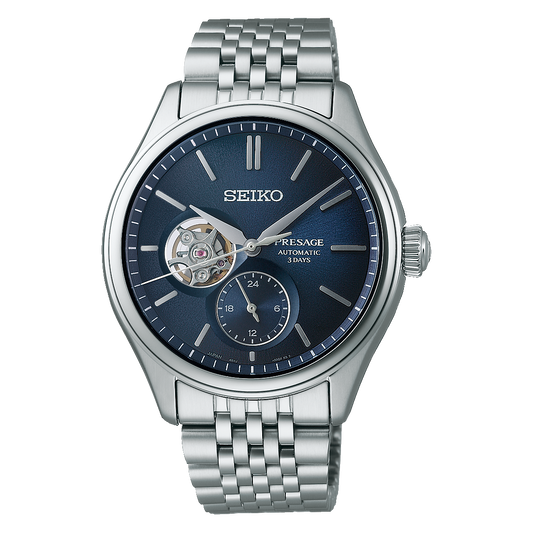 SEIKO PRESAGE AUTOMATIC CLASSIC SERIES OPEN HEART 'AI-IRO' SPB527 SPB527J1