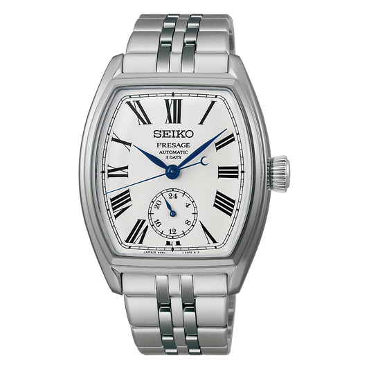 SEIKO PRESAGE AUTOMATIC CLASSIC SERIES CRAFTMANSHIP ENAMEL 'TONNEAU' SPB537 SPB537J1